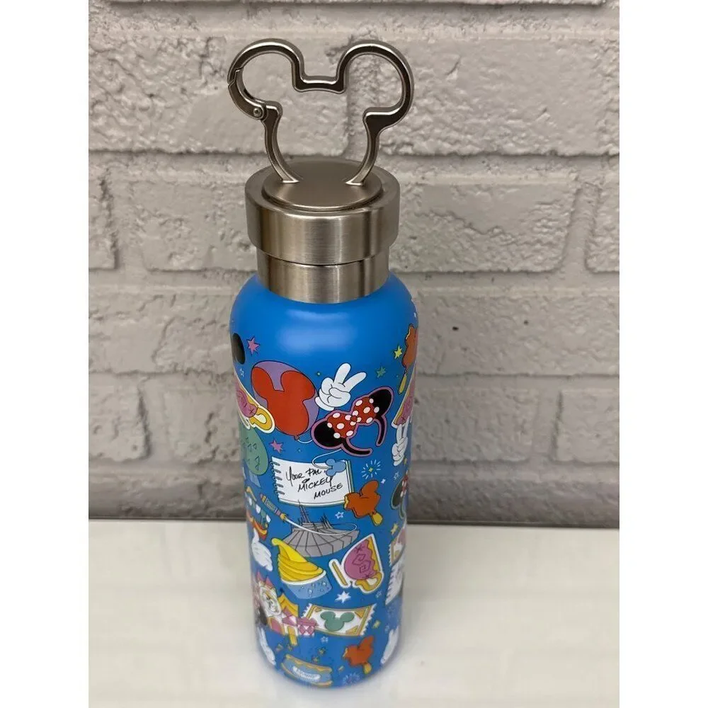 Disney Micky Mouse Stainless Steel Water Bottle With Clip 19 oz / 560 ml
